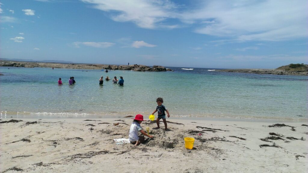 kids playing at Peaceful Bay, Western Australia