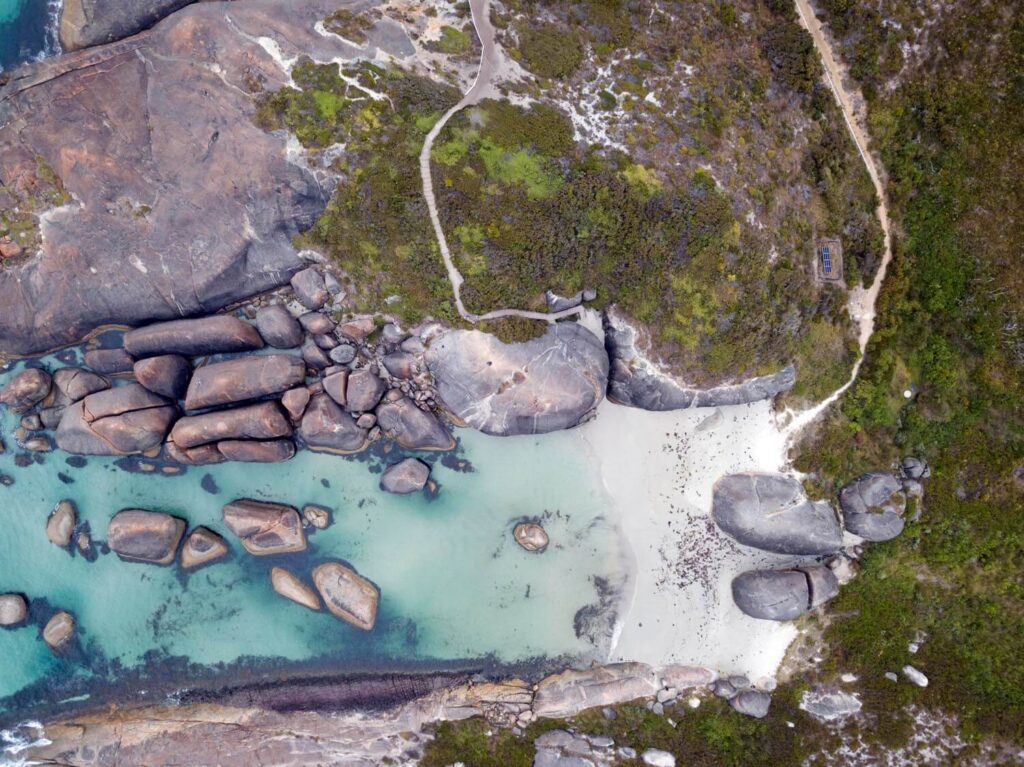 drone photo of elephant rocks