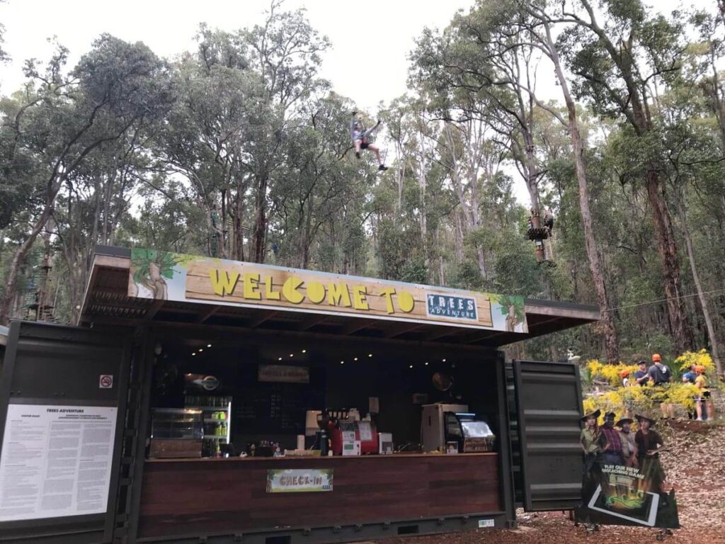 The entrance to trees adventure Dwellingup