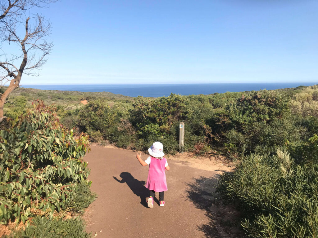 A girl enjoying the Cape Naturaliste to Sugarloaf Rock walk