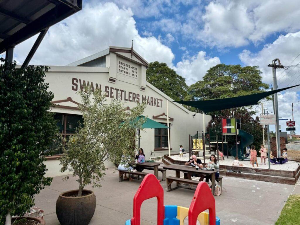 Outside of Swan Settlers market which is one of the best places to visit in Swan Valley